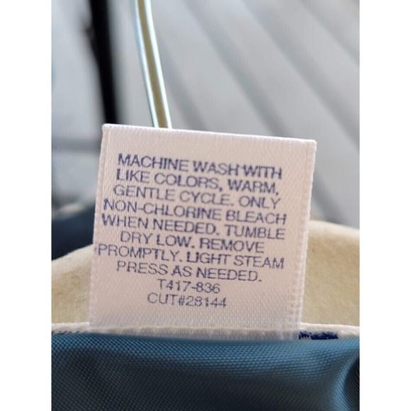 Pendleton Navy Blue Vest Geometric Shapes Button Up Tie Back Size 8 - Picture 6 of 6